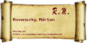Rovenszky Márton névjegykártya