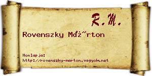 Rovenszky Márton névjegykártya